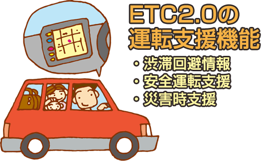 ETC2.0サービスの運転支援【渋滞回避情報・安全運転支援・災害時支援】